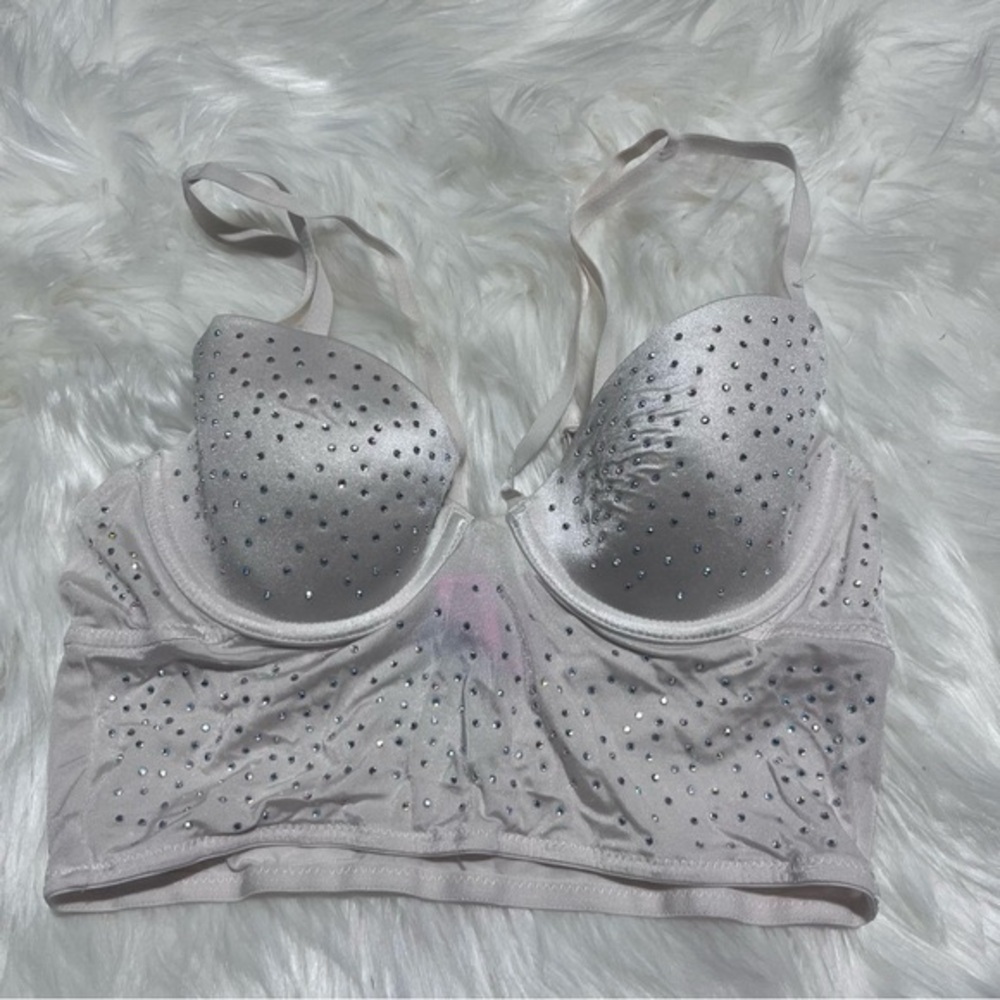 La Senza cream bejeweled bra size S